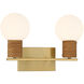 Jarrell 2 Light 14.63 inch Warm Brass Bathroom Vanity Light Wall Light