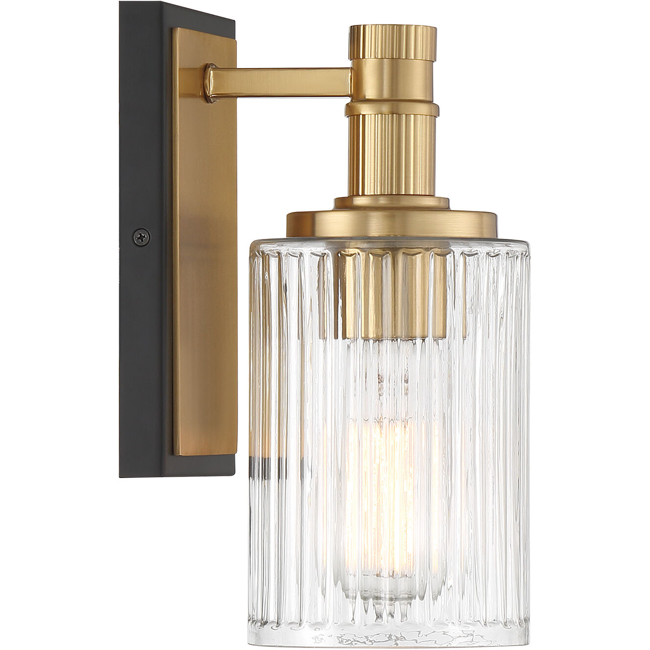 Concord 1 Light 4.5 inch Black with Warm Brass Accents Bathroom Vanity Light Wall Light