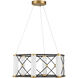 Aries LED 26 inch Matte Black with Burnished Brass Accents Pendant Ceiling Light