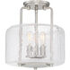 Avalon 3 Light 11.38 inch Satin Nickel Semi-Flush Ceiling Light, Essentials