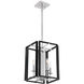 Champlin 4 Light 12.38 inch Black with Polished Nickel Accents Pendant Ceiling Light