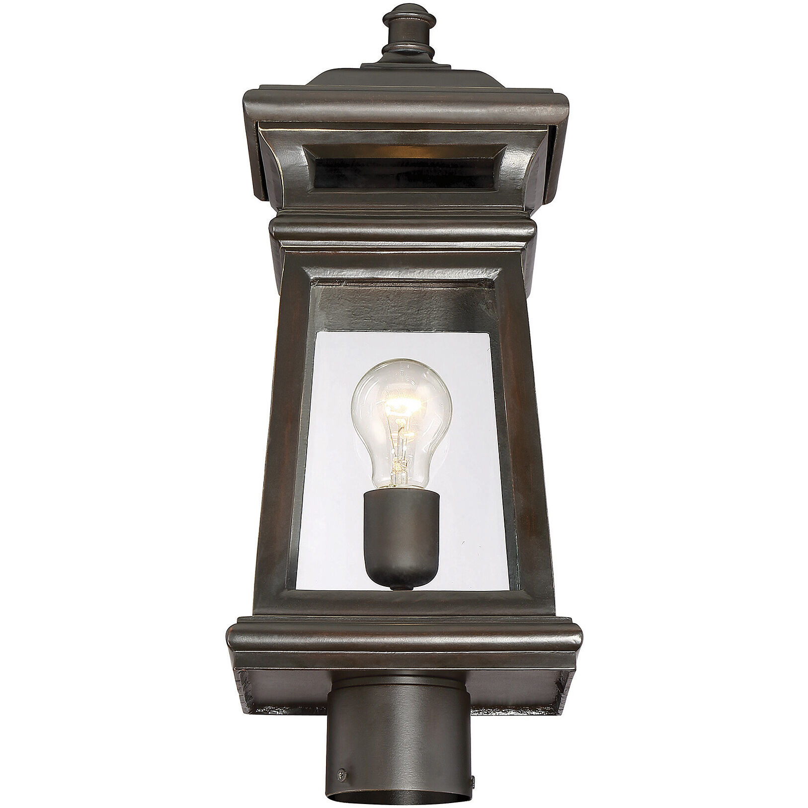 Taylor 1 Light 18 inch English Bronze with Gold Outdoor Post Lantern