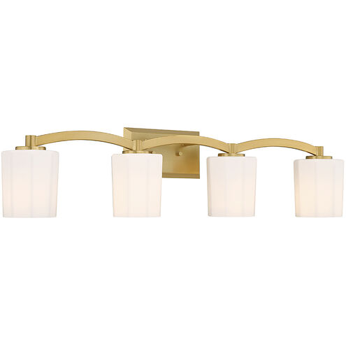 Whitney 4 Light 33 inch Warm Brass Bathroom Vanity Light Wall Light
