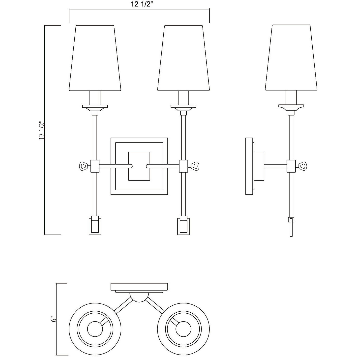 Lorainne 2 Light 12.5 inch Oxidized Black Wall Sconce Wall Light
