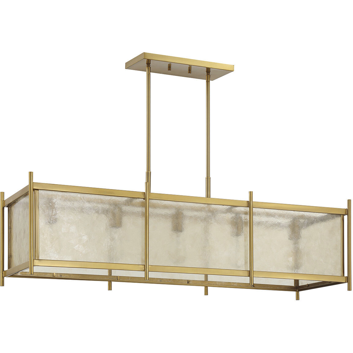 Jacobs 5 Light 40 inch Warm Brass Linear Chandelier Ceiling Light