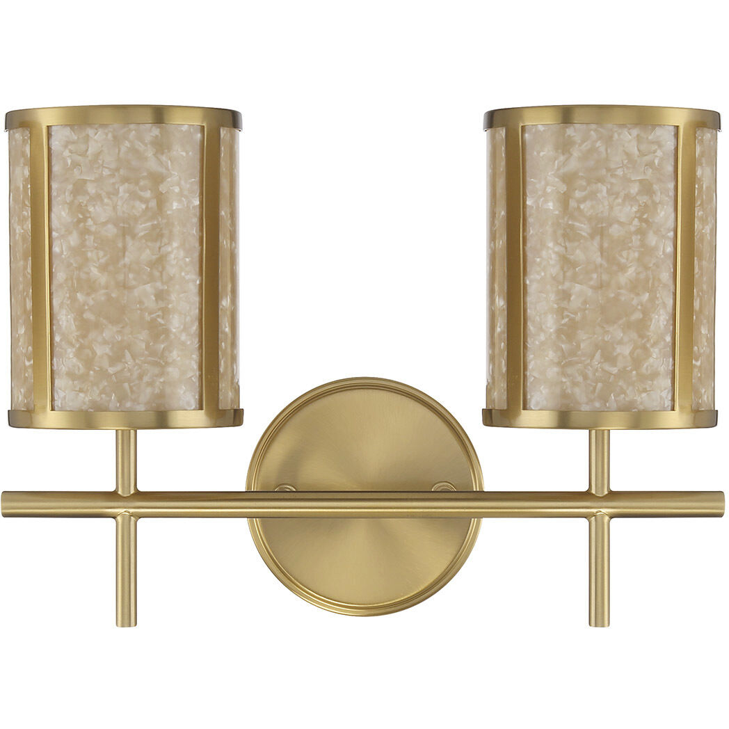 Camden 2 Light 14.75 inch Warm Brass Bath Wall Light