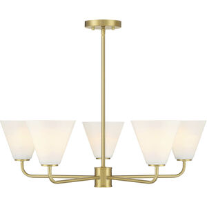 Blair 5 Light 30 inch Warm Brass Chandelier Ceiling Light