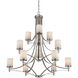 Colton 12 Light 40 inch Satin Nickel Chandelier Ceiling Light