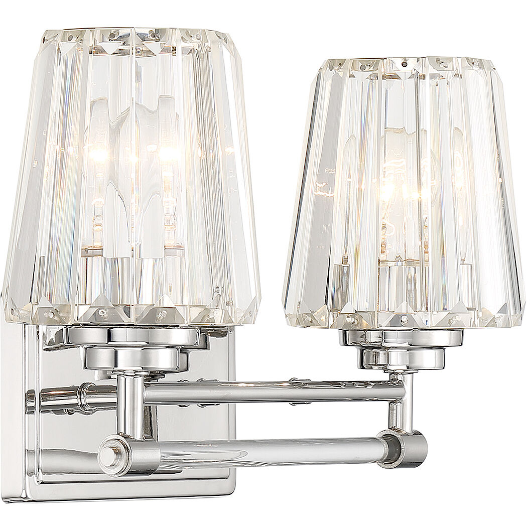 Garnet 2 Light 16 inch Polished Nickel Bathroom Vanity Light Wall Light