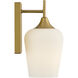 Octave 1 Light Warm Brass Wall Sconce Wall Light, Essentials