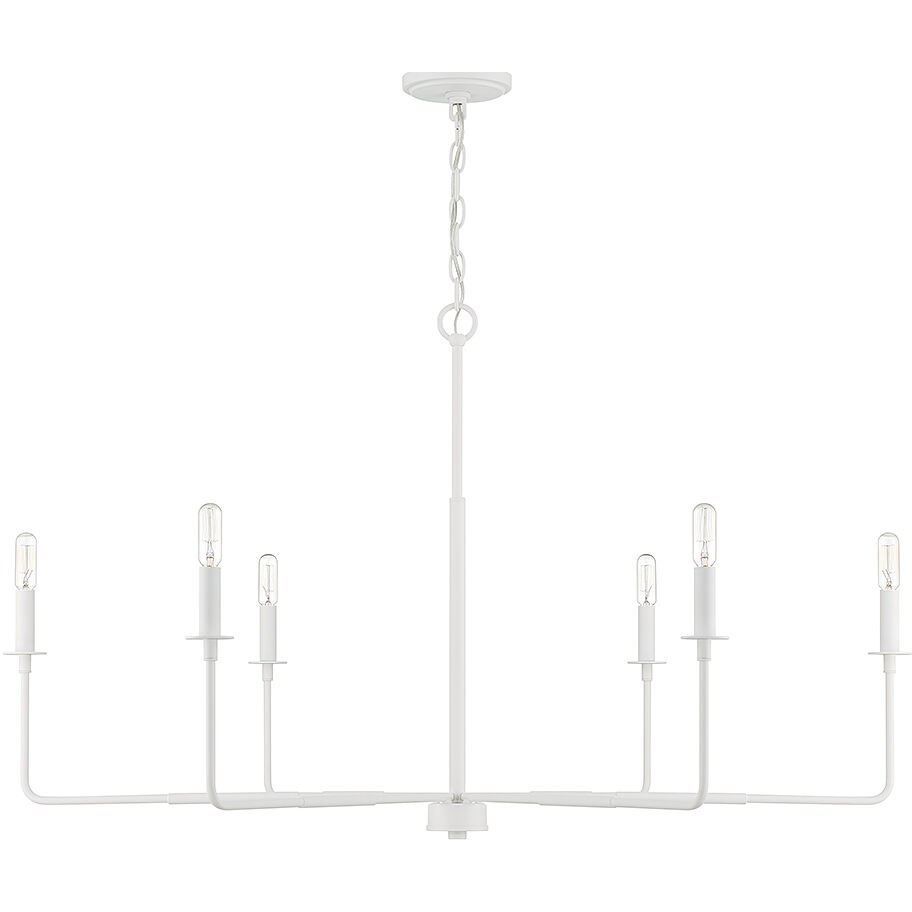 Salerno 6 Light 42 inch Bisque White Chandelier Ceiling Light, Essentials