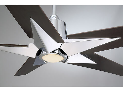 Buckenham 56 inch Polished Chrome with Chestnut Blades Indoor/Outdoor Ceiling Fan