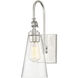 York 8.5 inch 60 watt Polished Nickel Adjustable Wall Sconce Wall Light, Essentials