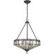 Baguette 4 Light 20 inch Oiled Burnished Bronze Pendant Ceiling Light in Oil Burnished Bronze