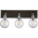 Dansk 3 Light 21.25 inch Galvanized Metal Bathroom Vanity Light Wall Light