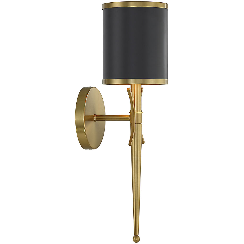 Brass and black wall on sale sconce