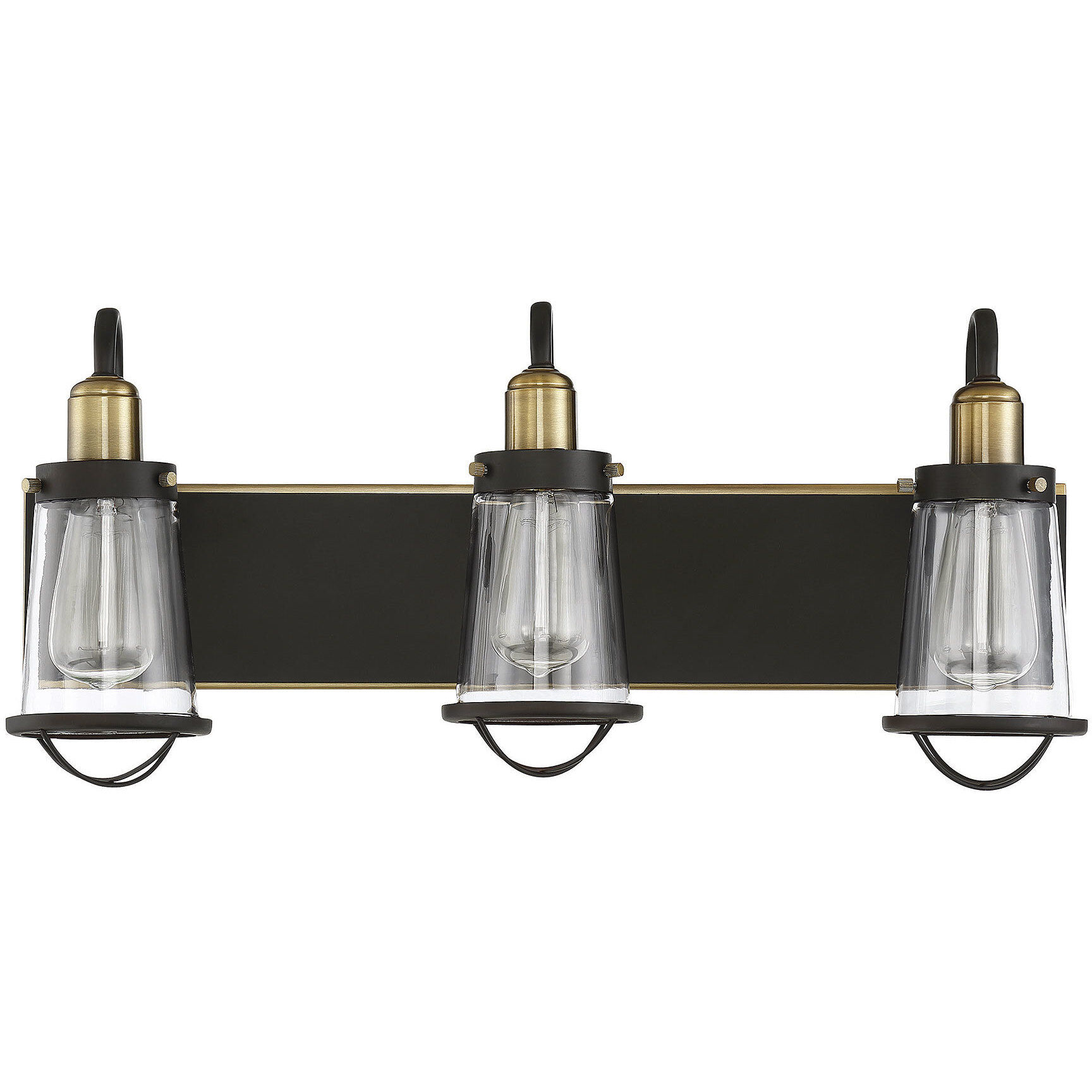 Lansing 3 Light 24 inch English Bronze and Warm Brass Bathroom Vanity Light Wall Light