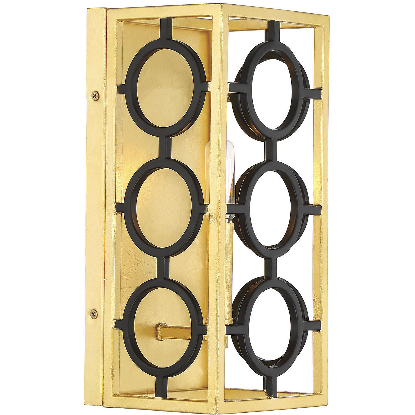 Kirsch 1 Light 6 inch Matte Black with True Gold Wall Sconce Wall Light