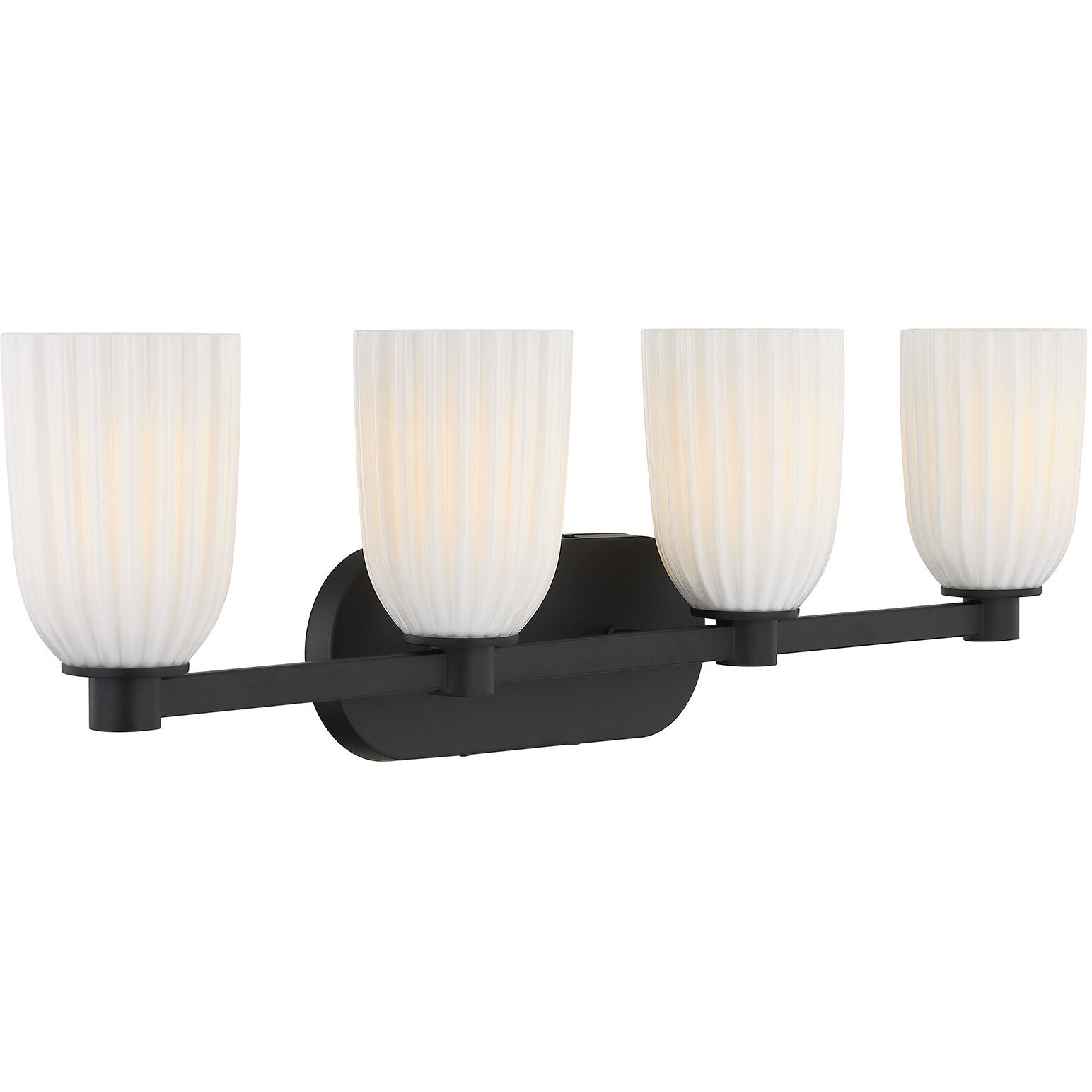 Baldwin 4 Light 32 inch Matte Black Bathroom Vanity Light Wall Light, Essentials