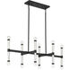 Kingsburg 12 Light 38 inch Matte Black Linear Chandelier Ceiling Light