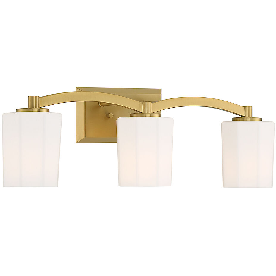 Whitney 3 Light 24 inch Warm Brass Bathroom Vanity Light Wall Light