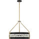 Edina 4 Light 24 inch Black with Warm Brass Accents Pendant Ceiling Light