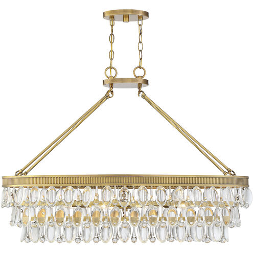 Windham 8 Light 38 inch Warm Brass Linear Chandelier Ceiling Light