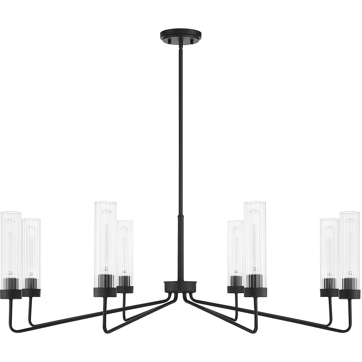 Baker 8 Light 44 inch Matte Black Chandelier Ceiling Light, Essentials