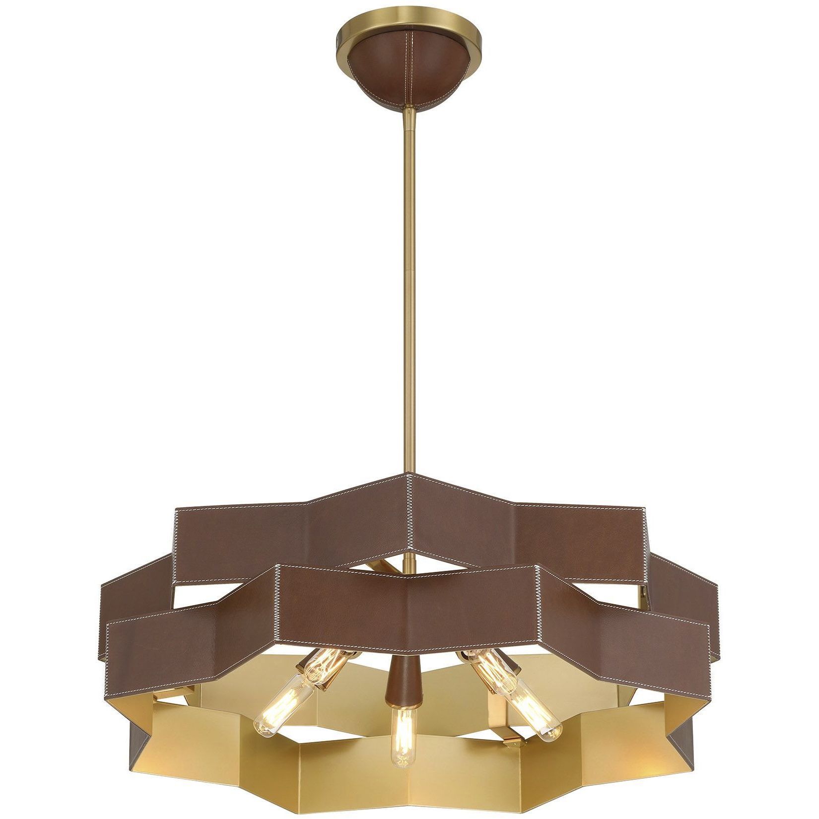 Atherton 5 Light 24 inch Warm Brass Pendant Ceiling Light