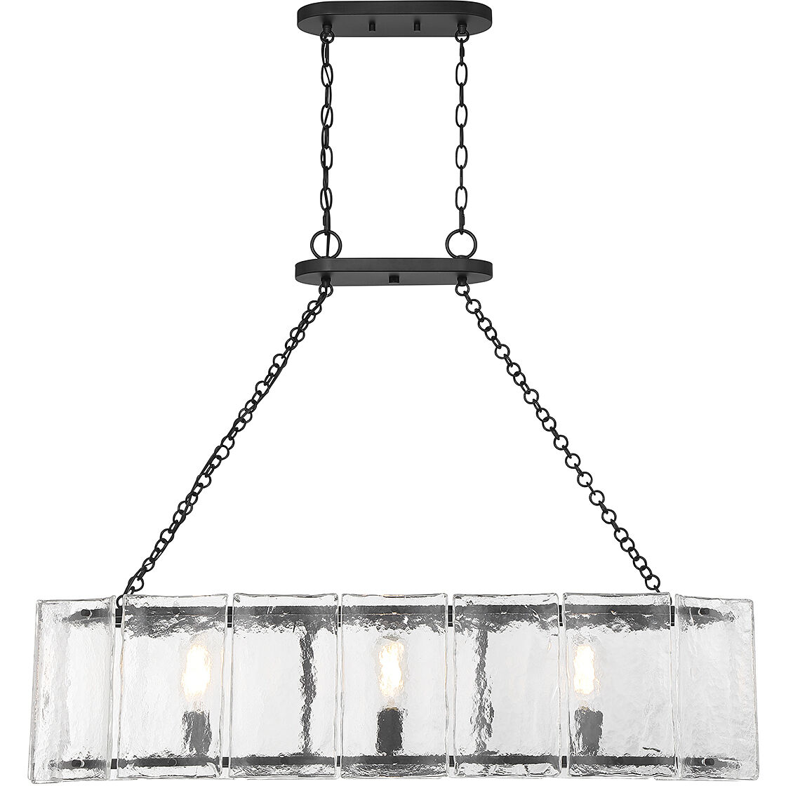 Genry 3 Light 41 inch Matte Black Linear Chandelier Ceiling Light