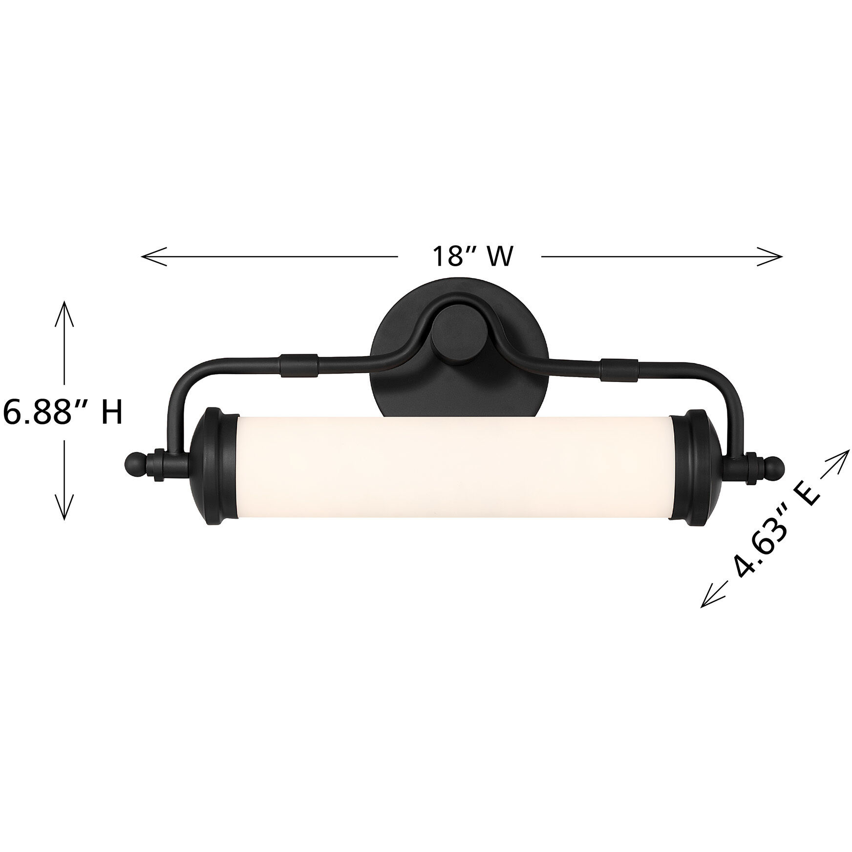 Keller LED 18 inch Black Lustre Bathroom Vanity Light Wall Light