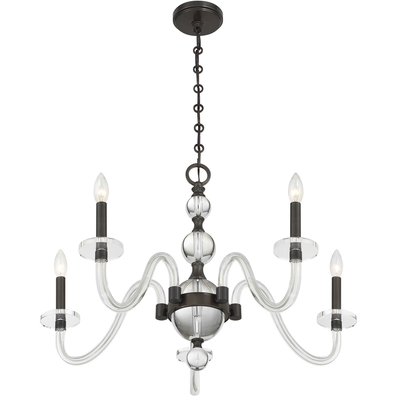 Aragon 5 Light 29 inch Mediterranean Bronze Chandelier Ceiling Light
