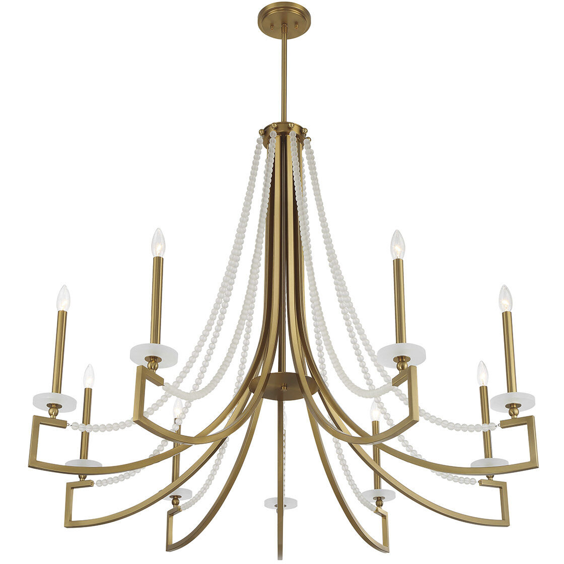Helen 9 Light 50 inch Warm Brass Chandelier Ceiling Light