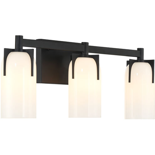 Caldwell 3 Light 24 inch Black Bathroom Vanity Light Wall Light