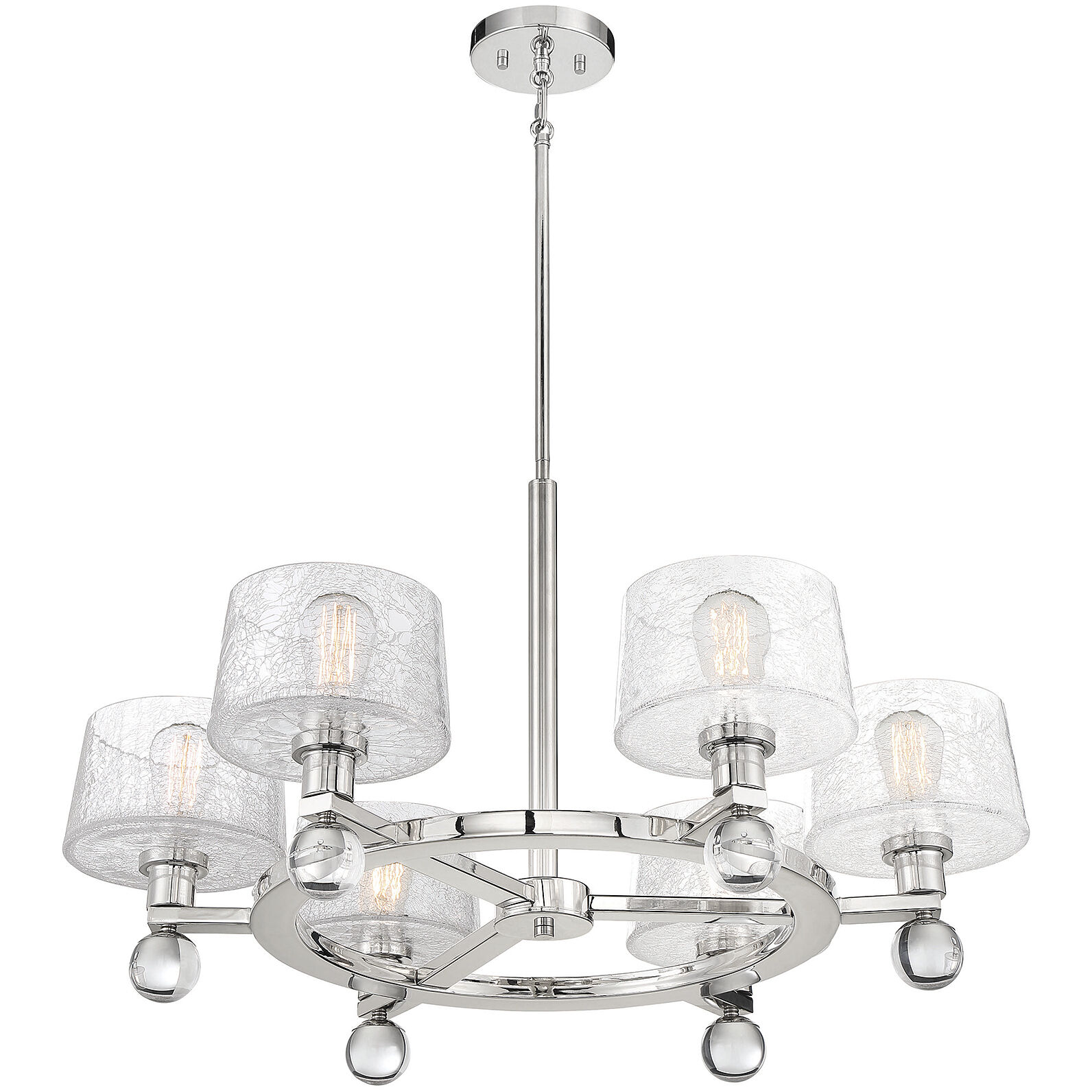 Hanover 6 Light 32 inch Polished Nickel Chandelier Ceiling Light, Essentials