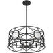Balfour 5 Light 24 inch Matte Black Convertible Semi-Flush or Pendant Ceiling Light