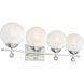 Medina 4 Light 32 inch Satin Nickel Bathroom Vanity Light Wall Light