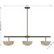 Hubbard LED 44 inch Mediterranean Bronze Linear Chandelier Ceiling Light