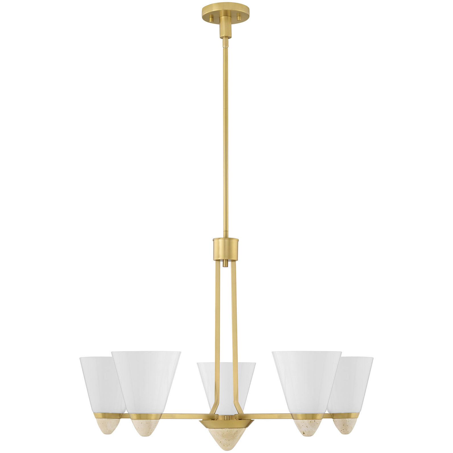 Kohlman 5 Light 30 inch Warm Brass Chandelier Ceiling Light