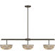Hubbard LED 44 inch Mediterranean Bronze Linear Chandelier Ceiling Light