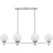Medina 6 Light 39 inch Satin Nickel Linear Chandelier Ceiling Light