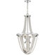 Contessa 6 Light 18 inch Polished Chrome Chandelier Ceiling Light, Wooden Beads