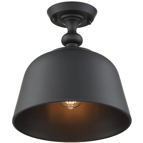 Berg 1 Light 12 inch Matte Black Semi-Flush Ceiling Light, Essentials