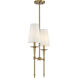 Trundle 2 Light 20 inch Warm Brass Linear Chandelier Ceiling Light, Lighting One