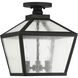 Woodstock 3 Light 12 inch Matte Black Outdoor Flush Mount