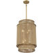 Ashburn 6 Light 16 inch Warm Brass and Rope Pendant Ceiling Light