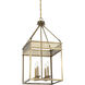 William 4 Light 16 inch Warm Brass Pendant Ceiling Light