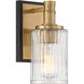 Concord 1 Light 4.5 inch Black with Warm Brass Accents Bathroom Vanity Light Wall Light