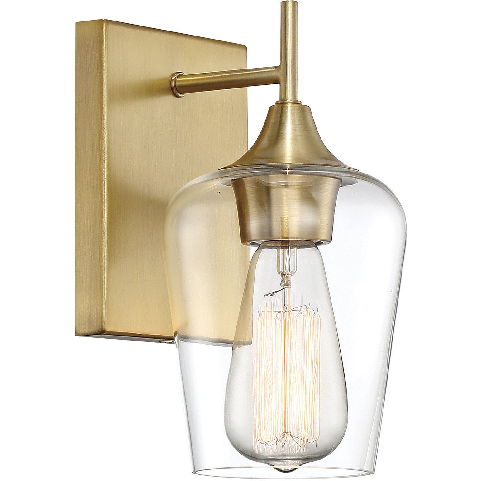 Octave 1 Light 5 inch Warm Brass Wall Sconce Wall Light, Essentials