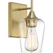 Octave 1 Light 5 inch Warm Brass Wall Sconce Wall Light, Essentials